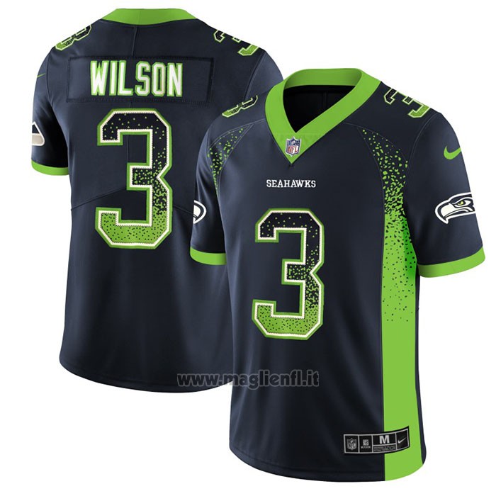 Maglia NFL Limited Seattle Seahawks Wilson Rush Drift Fashion Nero